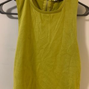 Lime Green Suede Crop Top - S